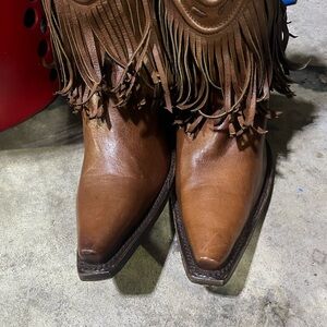 Fringed Brown Ankle Boots